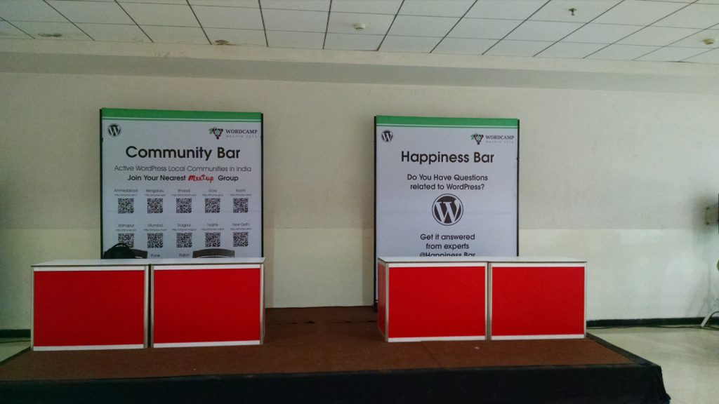 Community bar and happiness bar at WordCamp Nashik 2016